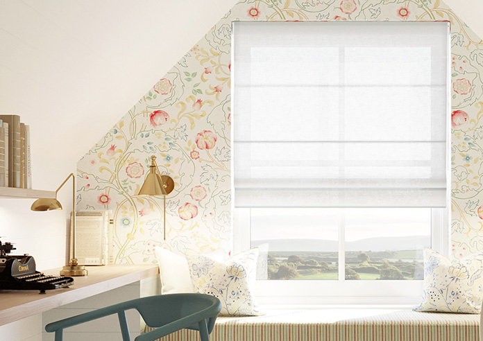Kalahari Voile, Pure White - Roman Blind - Image 3